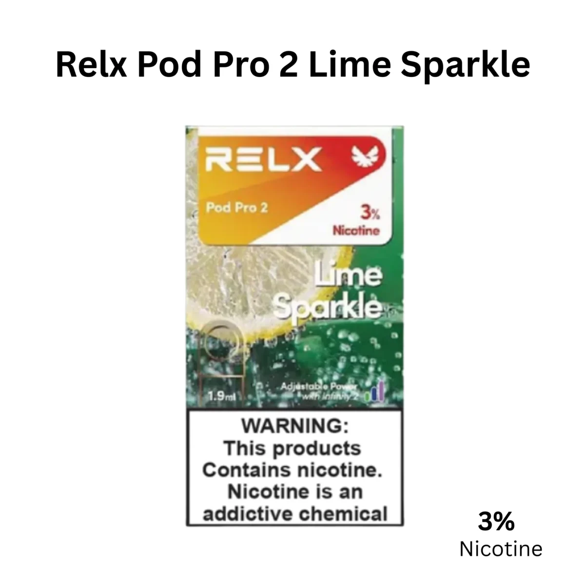 RELX Pod Pro 2 Lime Sparkle 3% RELX Pod Pro 2 Lime Sparkle 3%