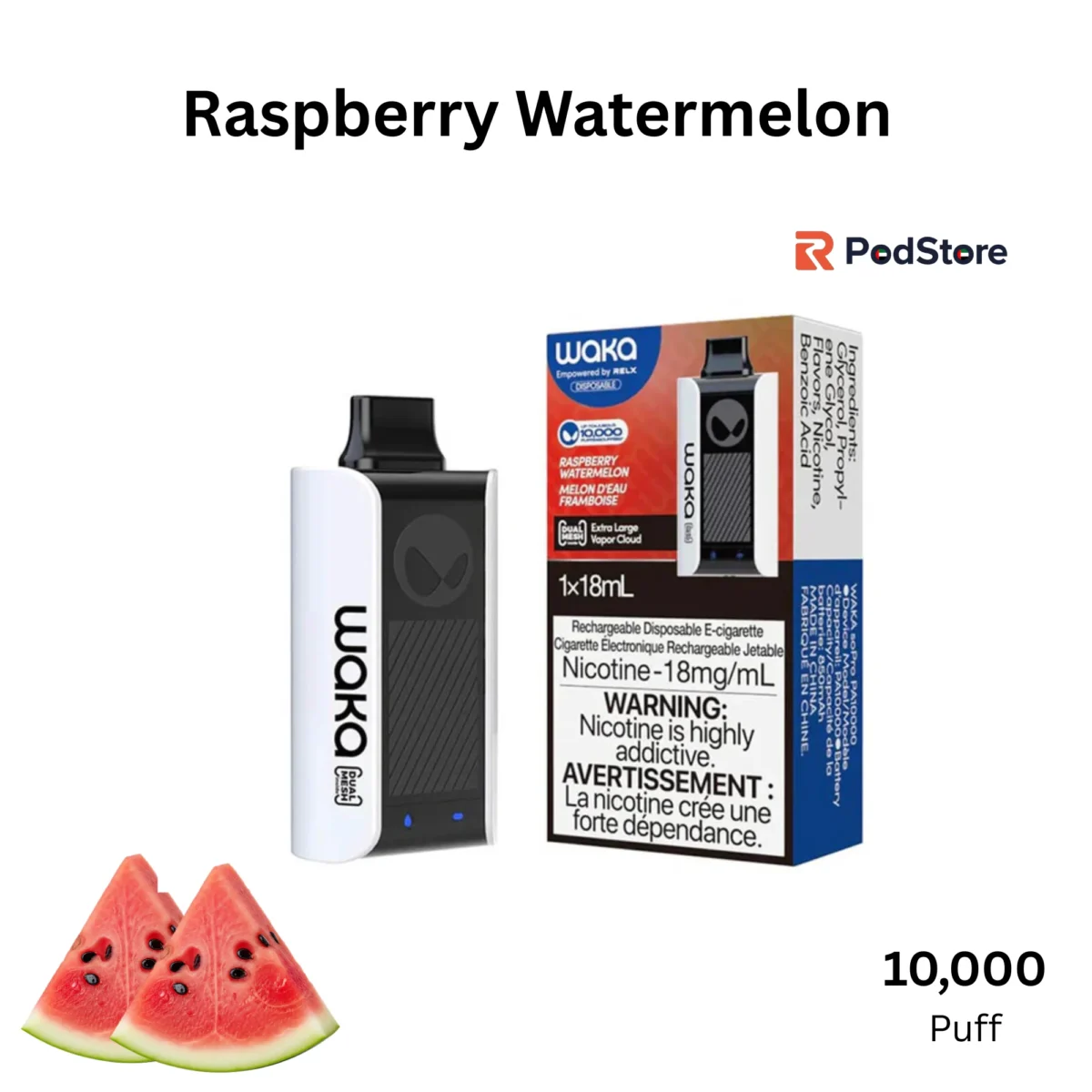Raspberry Watermelon Waka SoPro 10000 PUFFS Raspberry Watermelon Waka SoPro 10000 PUFFS