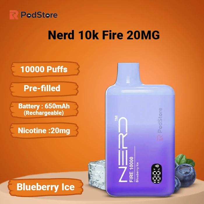 Nerd Fire Blueberry Ice 10000 puffs 20 MG