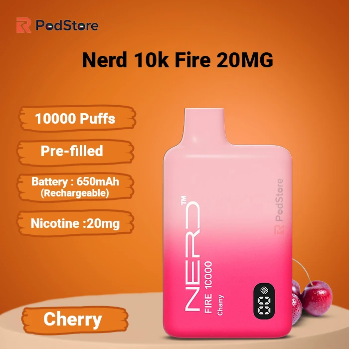 Nerd Fire Cherry 10000 Puffs