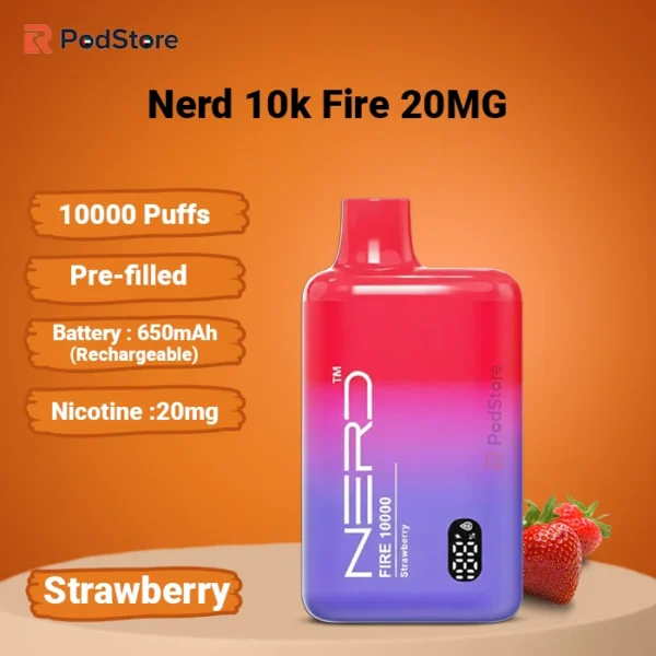 Nerd Fire Strawberry 10000 Puffs