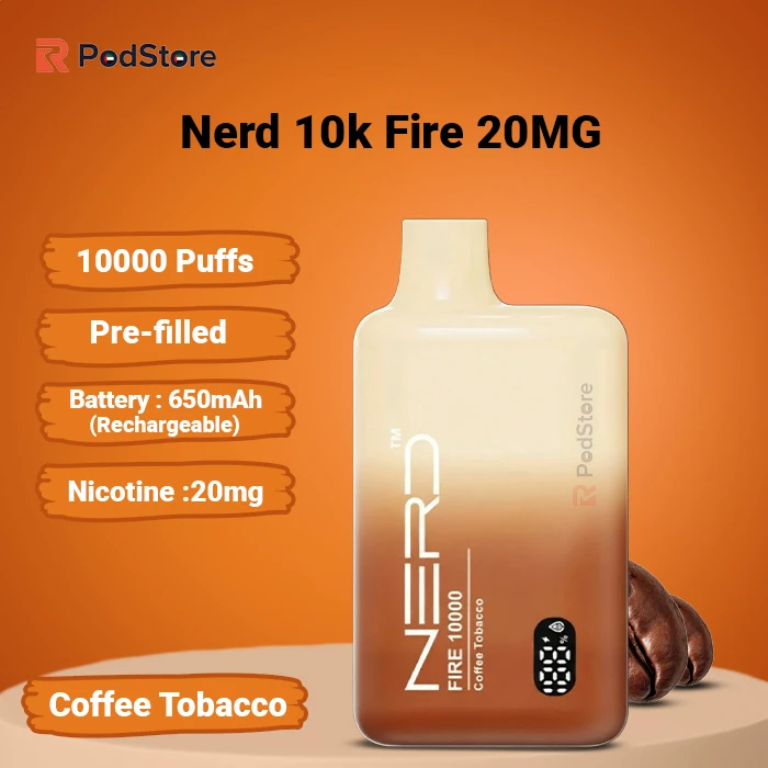 Nerd fire Coffee Tobacco 10000 puffs 20 MG