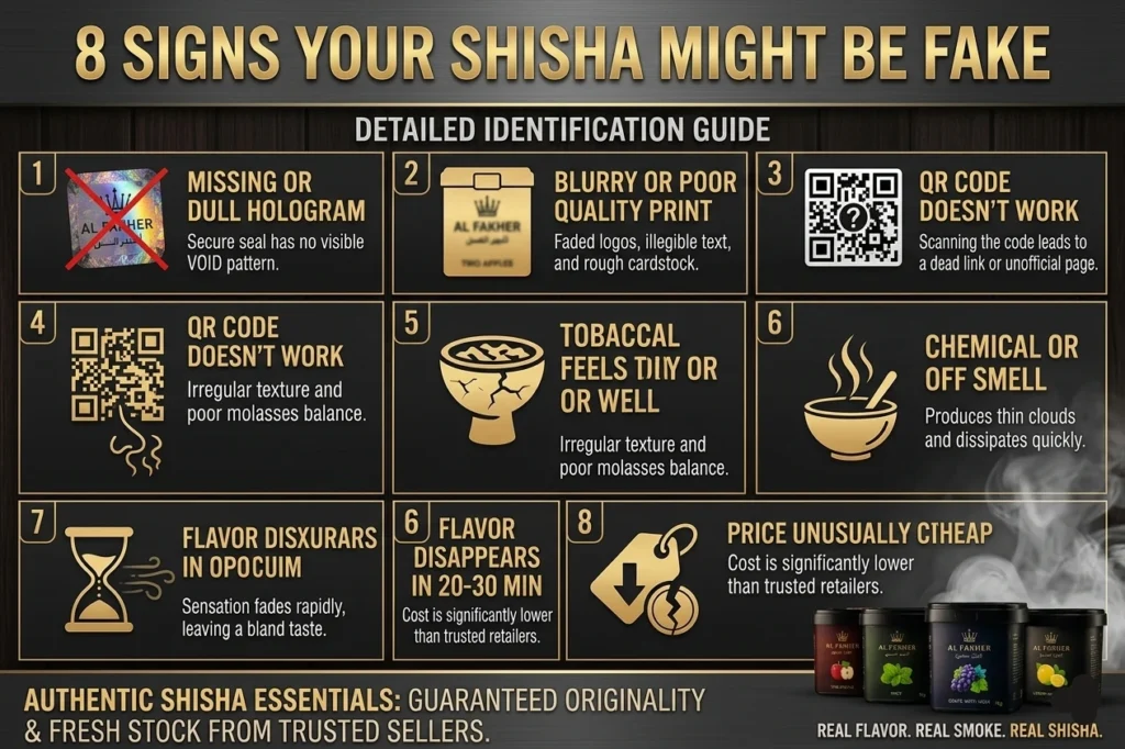 Fake vs. Original Al Fakher Shisha in UAE: How to Spot Authentic Tobacco 7 8 Signs Your Al Fakher Might Be Fake