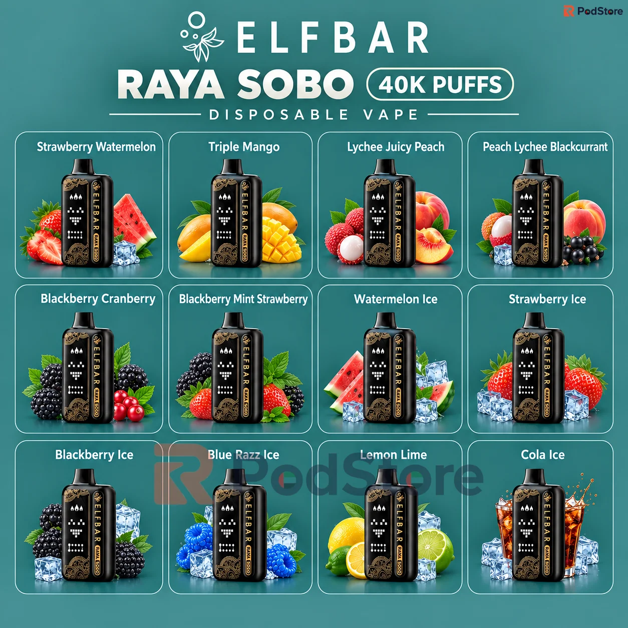 ELF BAR Raya Sobo 40K Puffs Disposable Vape (2) ELF BAR Raya Sobo 40K Puffs Disposable Vape